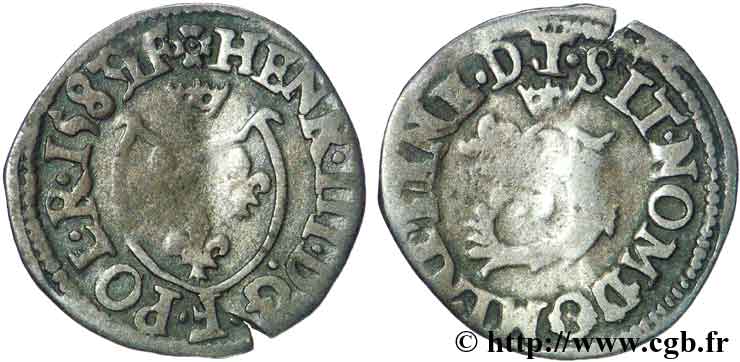 HENRI III Liard du Dauphiné à l écu n.d. Grenoble TB+