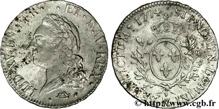 LOUIS XV DIT LE BIEN AIMÉ Écu dit  à la vieille tête  1774 Montpellier TTB