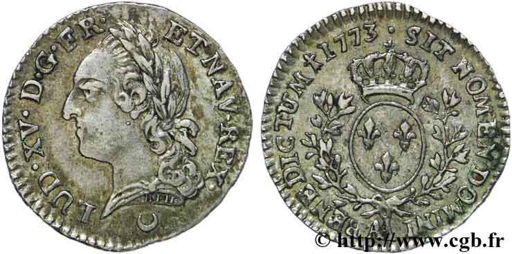 LOUIS XV DIT LE BIEN AIMÉ Dixième d écu dit  à la vieille tête  1773 Metz TTB+/SUP