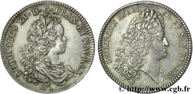 LOUIS XV  THE WELL-BELOVED  Jeton AR 31, le régent Philippe d’Orléans fVZ
