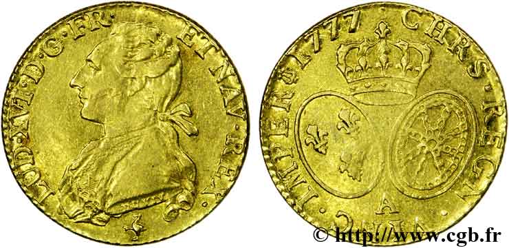 LOUIS XVI Louis d’or aux écus ovales 1777 Paris TTB/TTB+