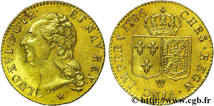 LOUIS XVI Louis d or aux écus accolés 1786 Lille fST