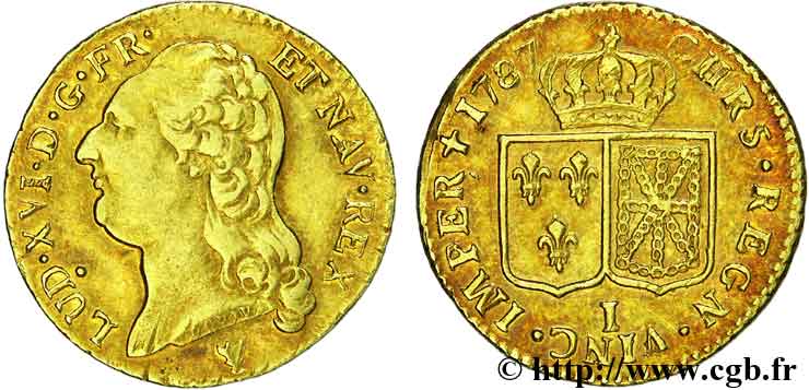 LOUIS XVI Louis d&nbsp;or aux écus accolés 1787 Limoges TTB/TTB+
