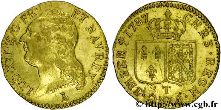 LOUIS XVI Louis d or aux écus accolés 1787 Nantes TTB+/SUP