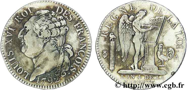 LOUIS XVI Demi-écu dit  au génie , type FRANÇOIS 1792 Paris SS
