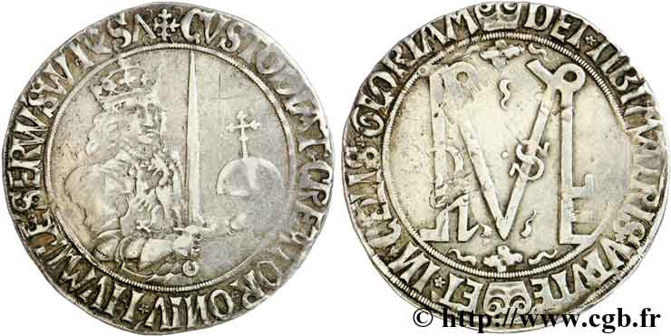 BURGUNDIAN NETHERLANDS - COUNTY OF HOLLAND - PHILIP THE HANDSOME OR THE FAIR Grand réal d’argent 1487 Dordrecht XF