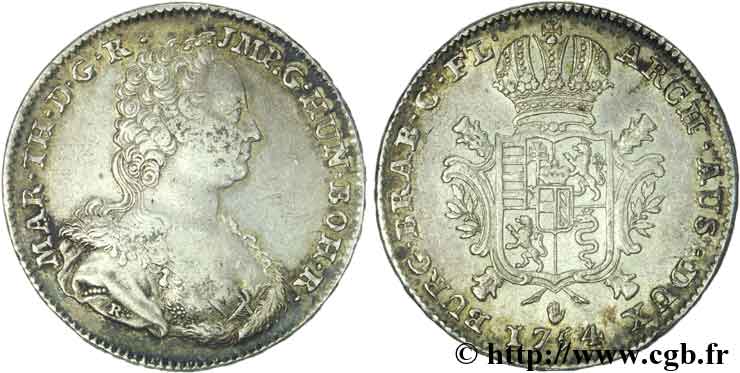 AUSTRIAN LOW COUNTRIES - DUCHY OF BRABANT - MARIE-THERESE Ducaton d argent 1754 Anvers SS/fVZ