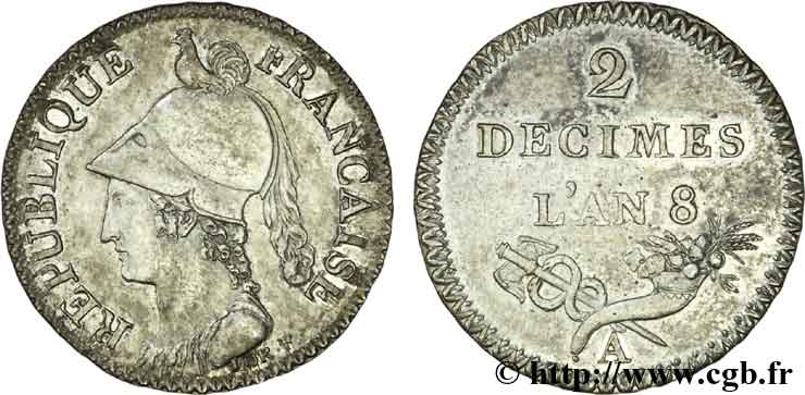 Essai de 2 décimes de Lorthior 1800 Paris VG.831  AU 