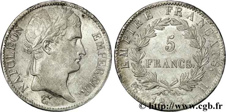 5 francs Napoléon empereur, Empire français 1812 La Rochelle F.307/45 SUP 