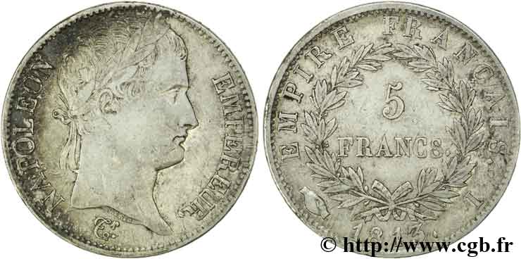 5 francs Napoléon empereur, Empire français 1813 Limoges F.307/64 SS 