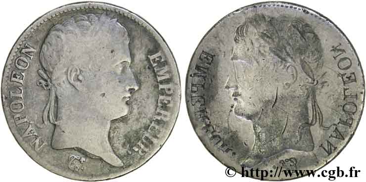 5 francs Napoléon Empereur, République française ou Empire français, frappe incuse n.d.  F.306 ou 307/- var. TB 