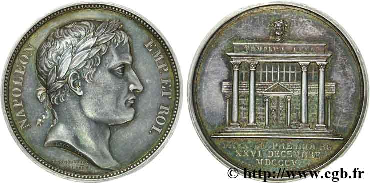 GESCHICHTE FRANKREICHS Médaille AR 40, paix de Presbourg, 26 décembre 1805 fST