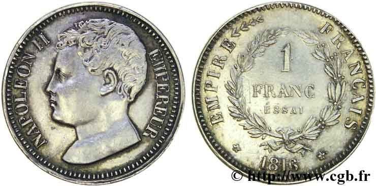 1 franc, essai en argent 1816  VG.2406  AU 