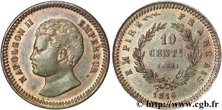 10 centimes, essai en bronze 1816   VG.2412  VZ 