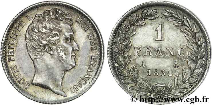 1 franc Louis-Philippe, tête nue 1831 Paris F.209/1 XF 