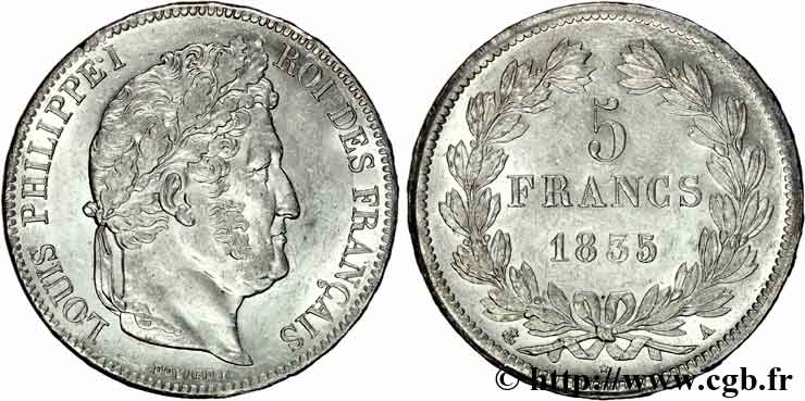 5 francs, IIe type Domard 1835 Paris F.324/42 SPL 