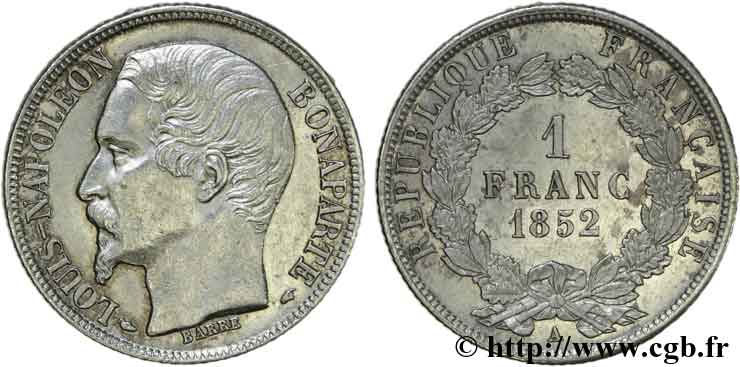 1 franc Louis-Napoléon 1852 Paris F.212/1 EBC 