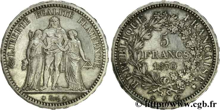 5 francs Hercule 1870 Paris F.334/1 SPL 