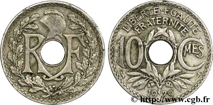 10 centimes Lindauer, frappe médaille 1929 Paris F.138/16 var. TB 