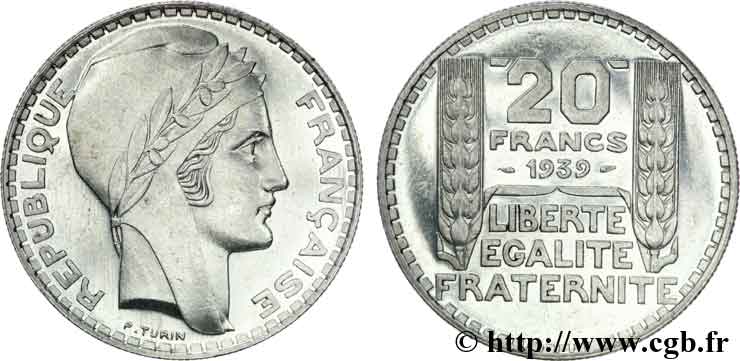 20 francs Turin 1939 Paris F.400/10 EBC 