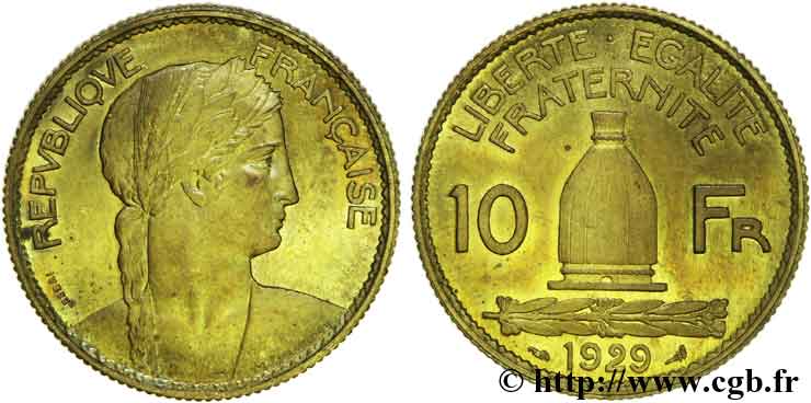 Essai de 10 francs par Delannoy 1929 Paris VG.5228 var SUP 