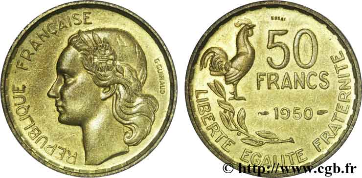 Essai 50 francs Guiraud 1950 Paris F.425/1 EBC 