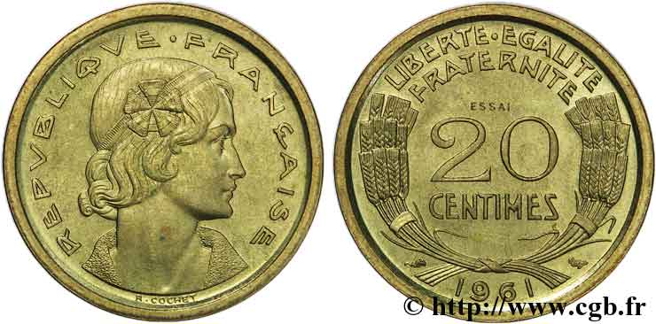 Essai du concours de 20 centimes par Cochet 1961 Paris Fk.232  SC 