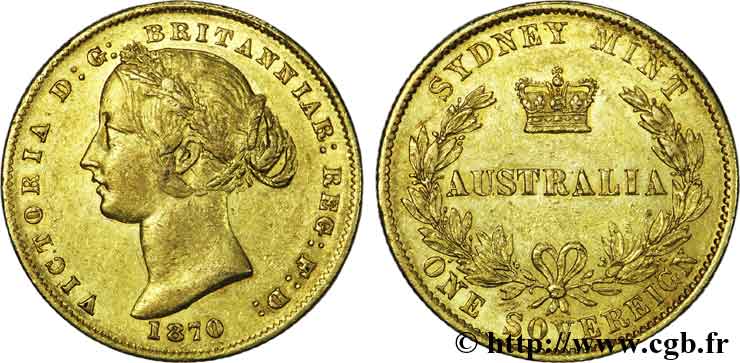 AUSTRALIE - VICTORIA Souverain 1870 Sydney XF 