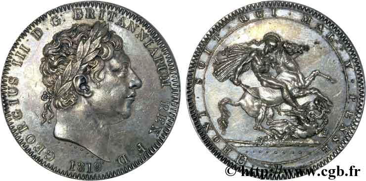 GROSSBRITANIEN - GEORG III. Couronne (Crown) 1819 Londres VZ 