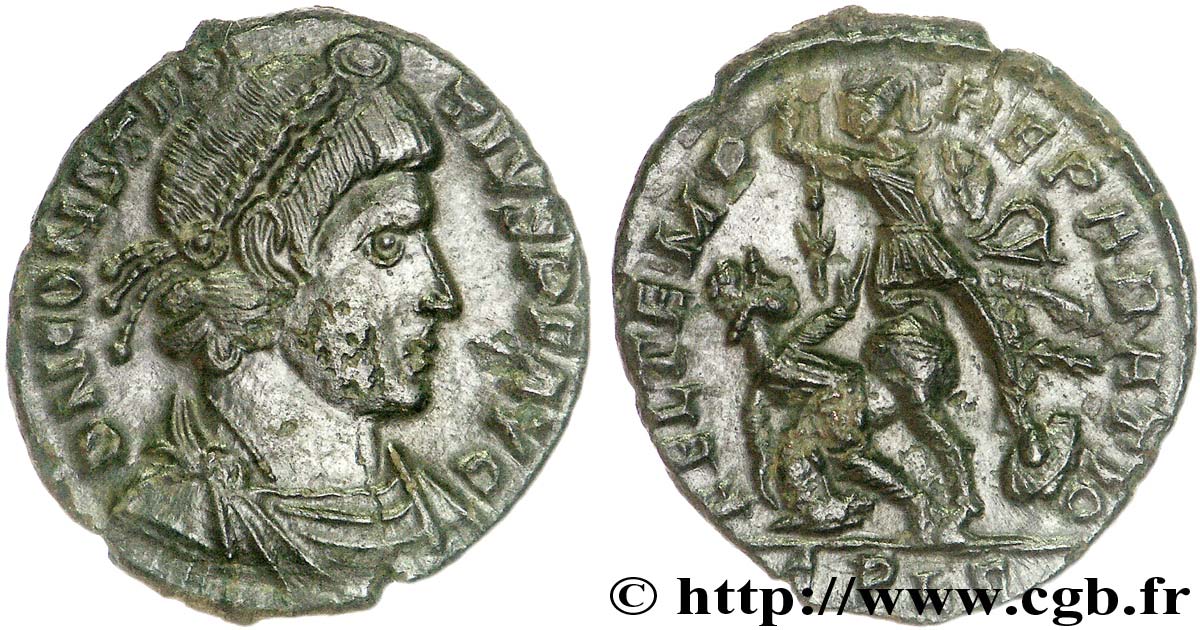 CONSTANTIUS II Maiorina réduite, (PB, Æ 3) AU/AU