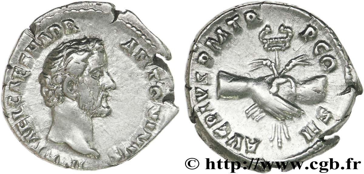 ANTONINUS PIUS Denier AU/AU