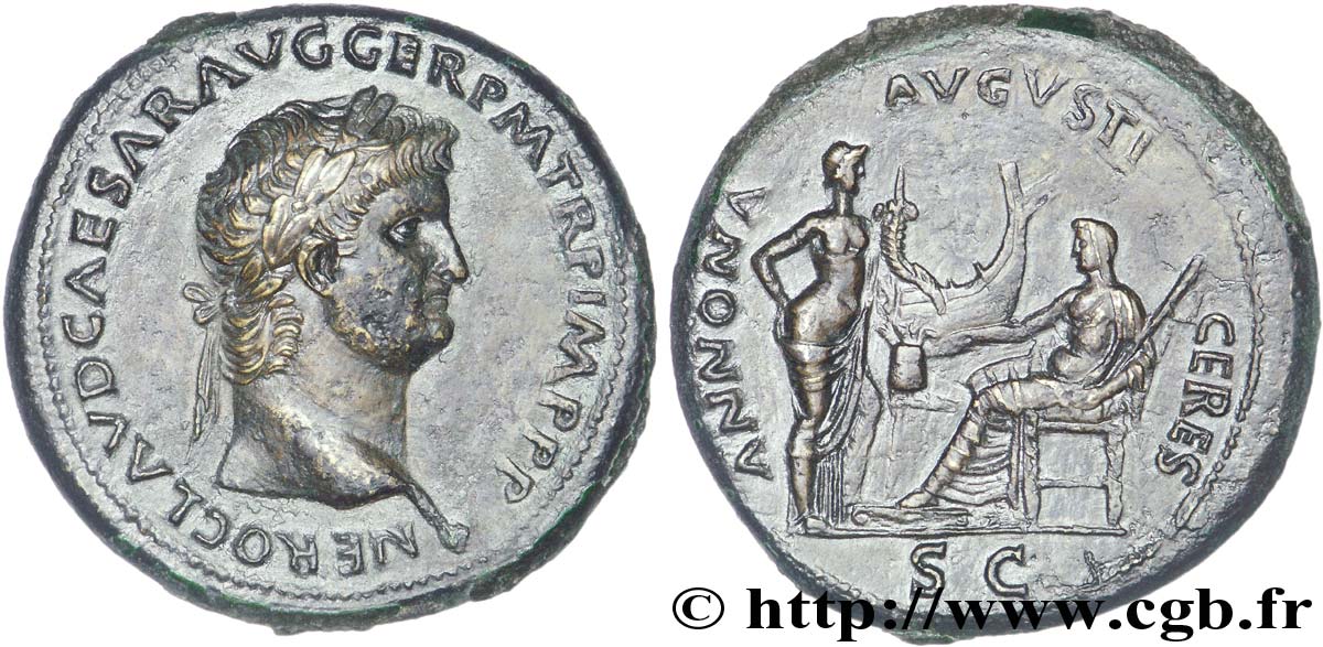 NERONE Sesterce, (GB, Æ 35) AU/XF