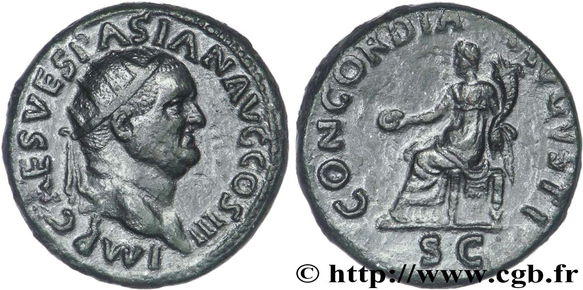 VESPASIEN Dupondius, (MB, Æ 27) TTB+