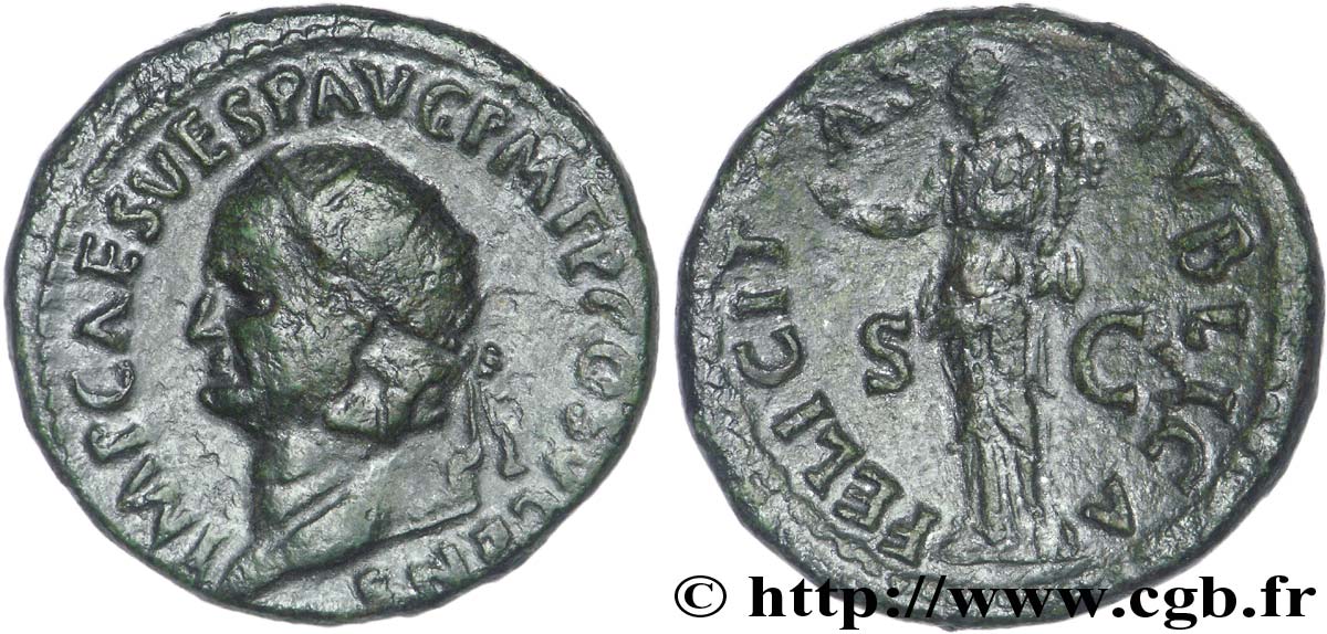 VESPASIAN Dupondius XF