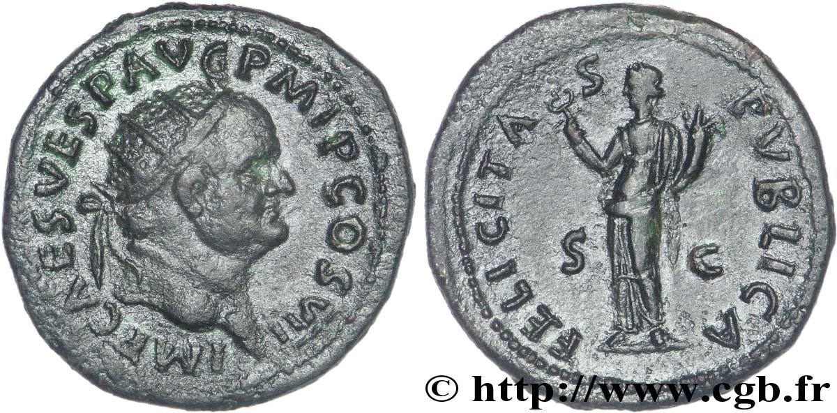VESPASIANO Dupondius, (MB, Æ 28) AU/AU