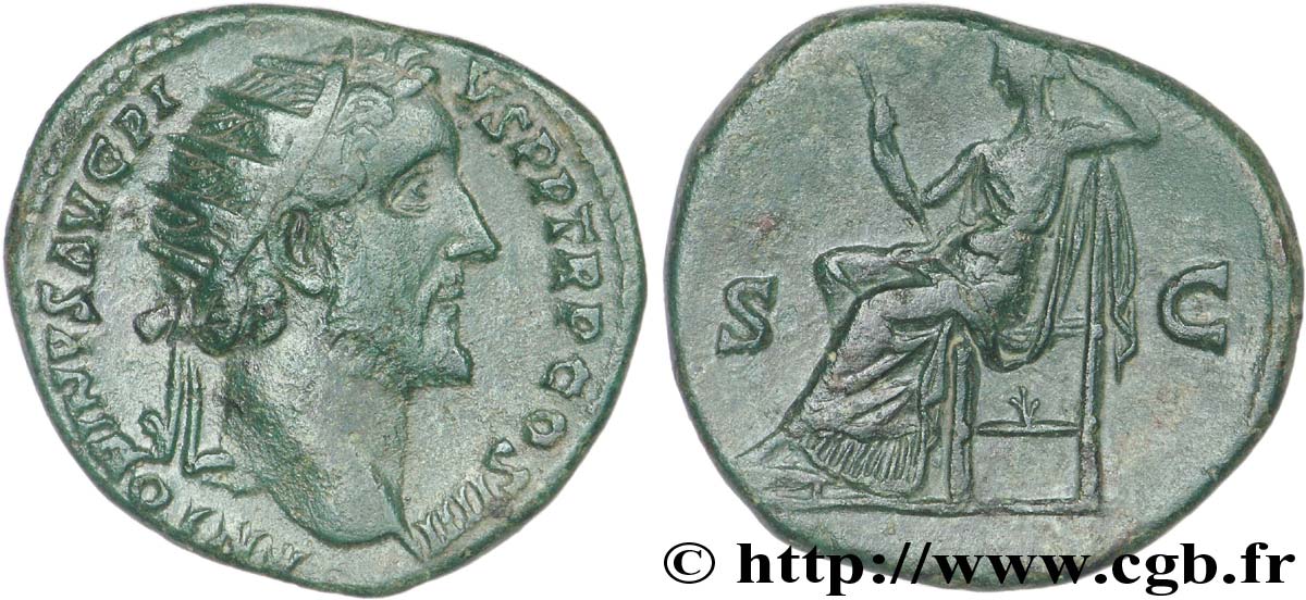 ANTONINUS PIUS Dupondius, (MB, Æ 24) fVZ