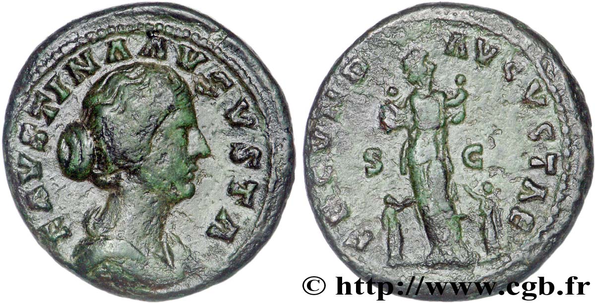 FAUSTINE JEUNE Dupondius, (MB, Æ 28) TTB