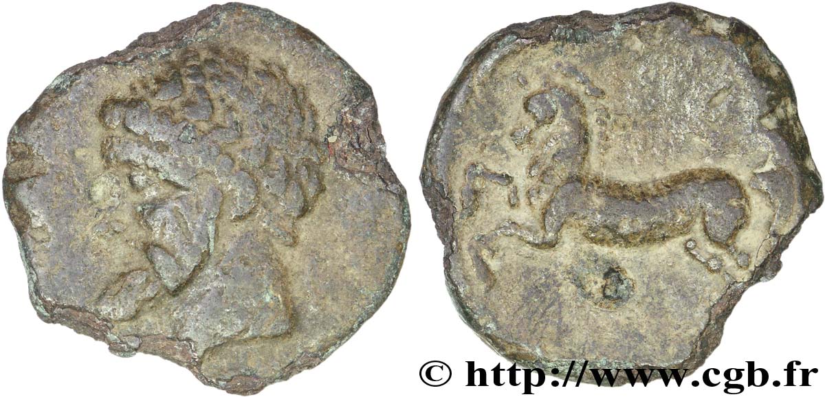 NUMIDIA - KINGDOM OF NUMIDIA - MASINISSA or MICIPSA Double unité de bronze, (MB, AE27) VF