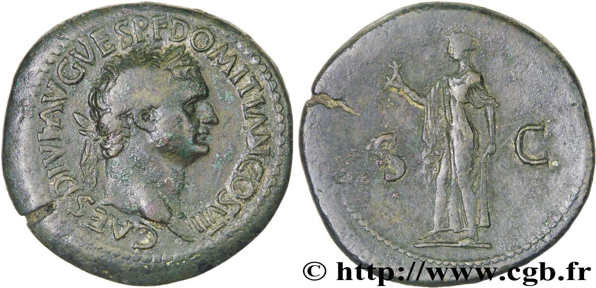 DOMITIANUS Sesterce, (GB, Æ 36) XF