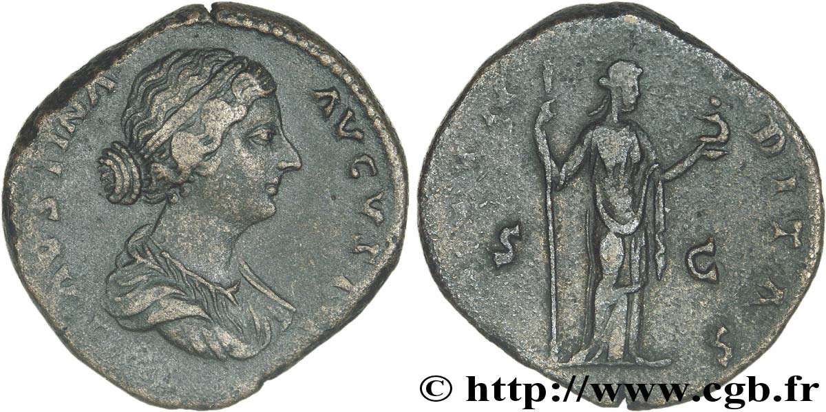 FAUSTINA GIOVANE Sesterce, (GB, Æ 32) XF/VF