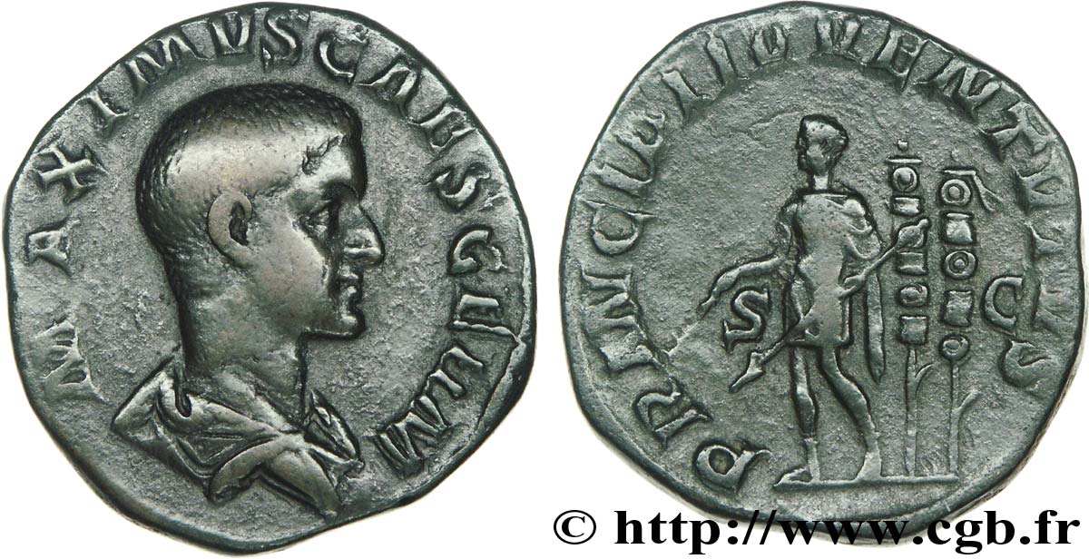 MAXIMUS Sesterce, (GB, Æ 30) fSS