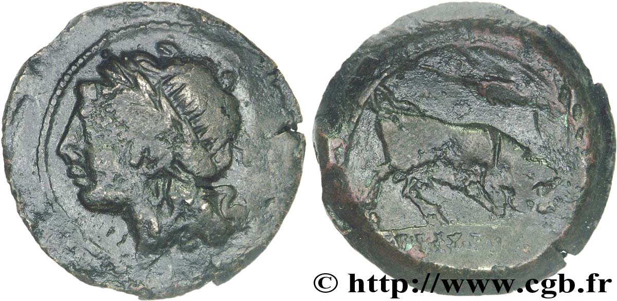MASSALIA - MARSEILLES Bronze lourd au taureau (hémilitron) BB/q.BB