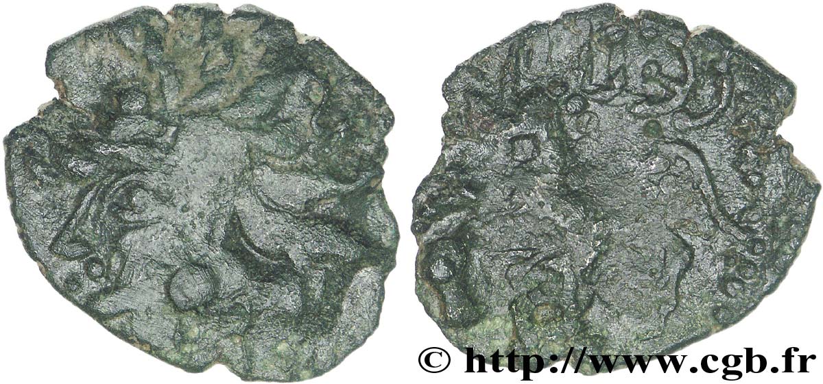 GALLIA - CENTROOESTE - INCERTIAS Bronze ou billon CEN du type de Jersey, J. 43 BC