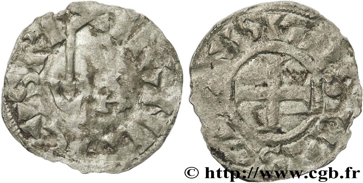 HENRY I Denier parisis, 2e type c. 1040-1060 Paris fSS