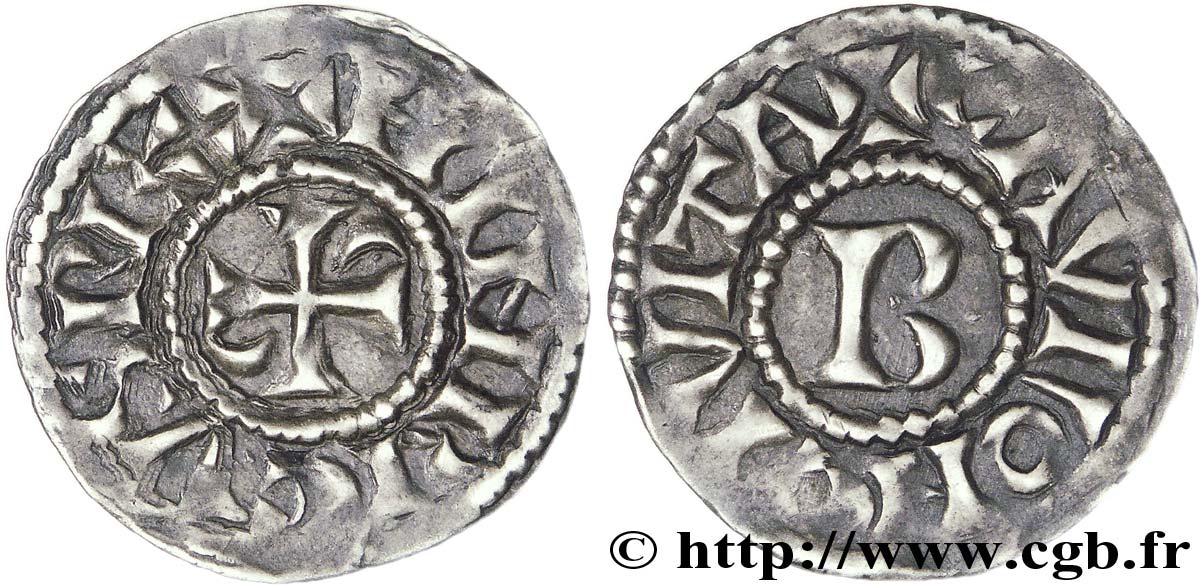 HENRY I Denier, 1er type c. 1040-1060 Chalon-sur-Saône SS/fVZ