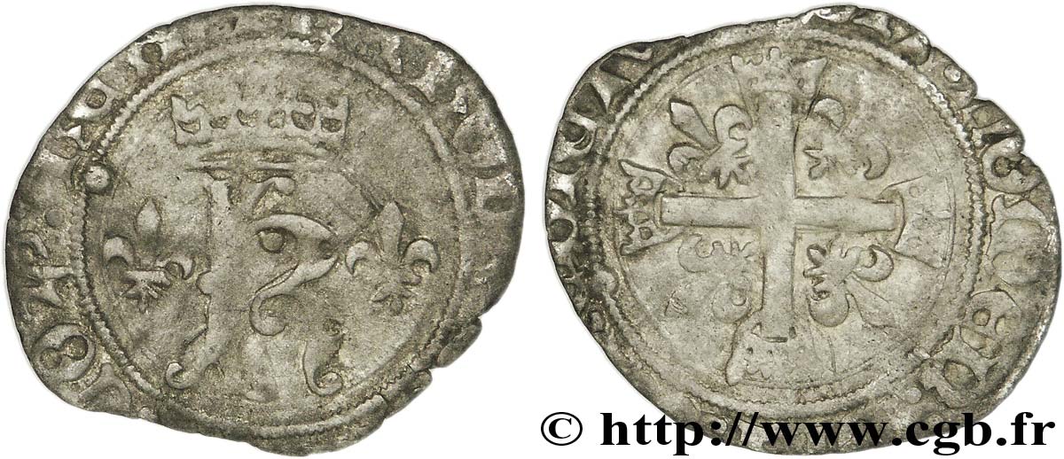 CHARLES VIII Demi-karolus  n.d. Rouen BC