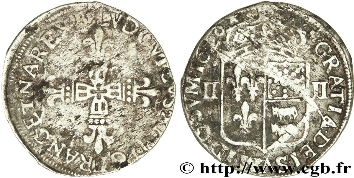 LOUIS XIII Quart d écu de Béarn 1620 Pau ou Morlaàs VF