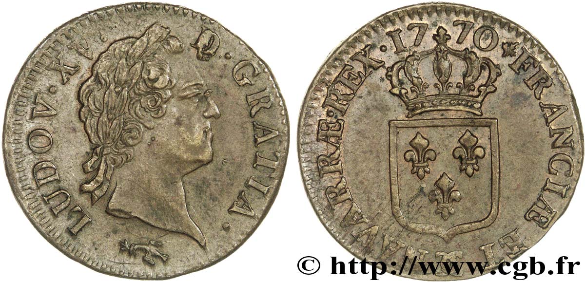 LOUIS XV  THE WELL-BELOVED  Sol dit  à la vieille tête  1770 Besançon VZ