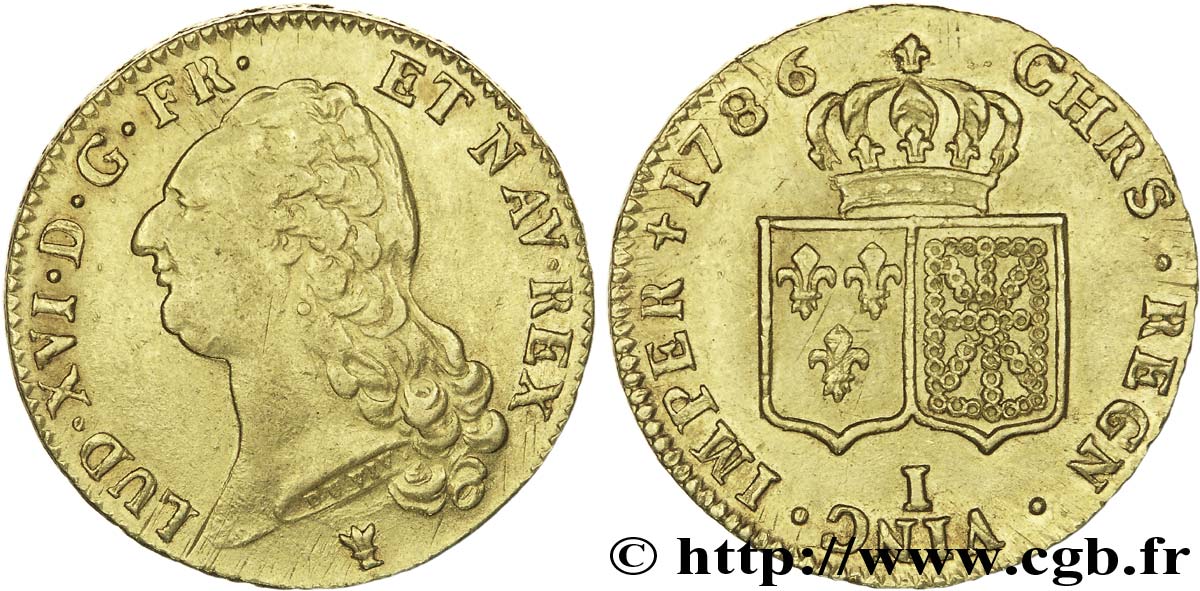 LOUIS XVI Double louis d’or aux écus accolés 1786 Limoges TTB+/SUP