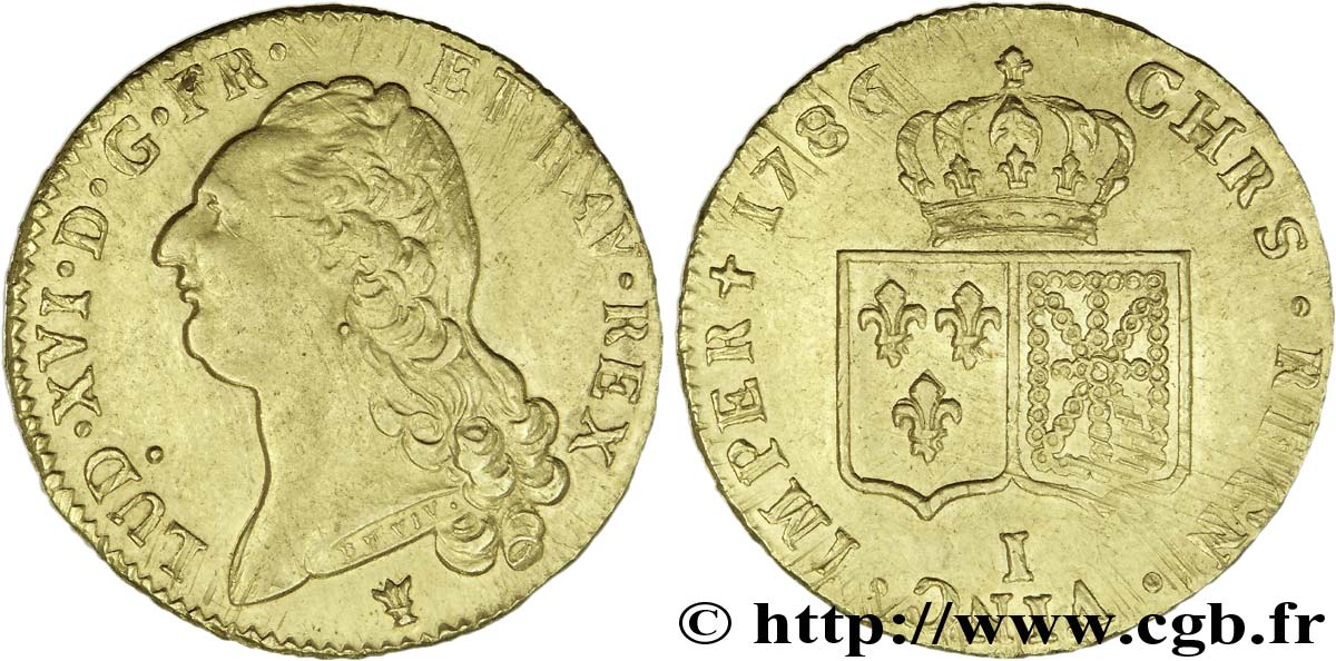 LOUIS XVI Double louis d’or aux écus accolés 1786 Limoges TTB+